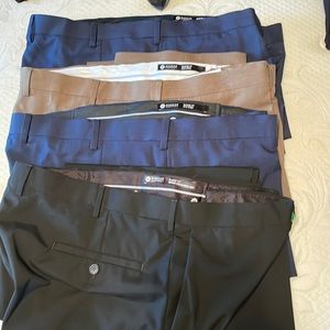 4-Pair Haggar Classic Fit Stretch Flat FrontDress Pants 44x30 big & tall